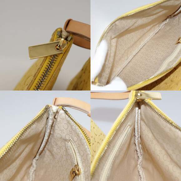 CELINE C Macadam Canvas Shoulder Bag Yellow - Picture 13 of 13